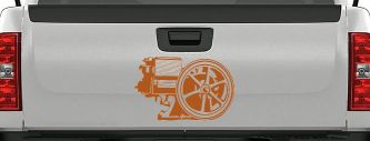 Hit And Miss Engine Car or Truck Window Decal Sticker (Nut Brown)