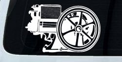 Hit And Miss Engine Car or Truck Window Decal Sticker