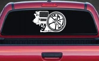 Hit And Miss Engine Car or Truck Window Decal Sticker