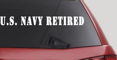 U S Navy Retired Military Car or Truck Window Vinyl Decal Sticker