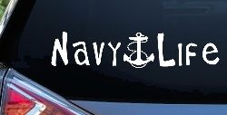 Navy Life With Anchor Military Car or Truck Window Decal Sticker