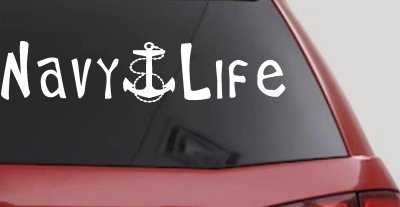 Navy Life With Anchor Military Car or Truck Window Vinyl Decal Sticker