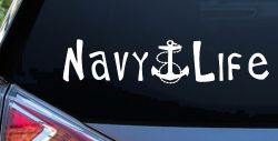Navy Life With Anchor Military Car or Truck Window Decal Sticker
