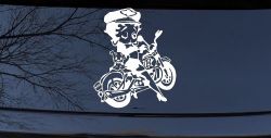 Betty Boop On Motorcycle With Dog Lady Biker Cartoons Car or Truck Window Decal Sticker