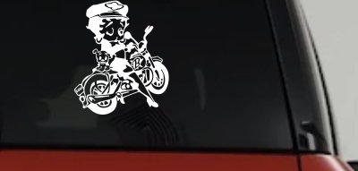 Betty Boop On Motorcycle With Dog Lady Biker Cartoons Car or Truck Window Vinyl Decal Sticker