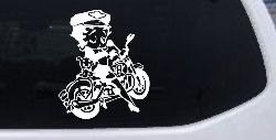Betty Boop On Motorcycle With Dog Lady Biker Cartoons Car or Truck Window Decal Sticker