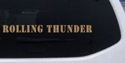 Rolling Thunder Biker Car or Truck Window Vinyl Decal Sticker (Light Brown)