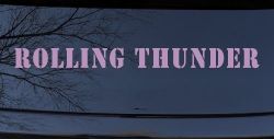 Rolling Thunder Biker Car or Truck Window Decal Sticker (Lilac)