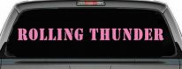 Rolling Thunder Biker Car or Truck Window Decal Sticker (Pink)