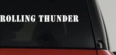 Rolling Thunder Biker Car or Truck Window Vinyl Decal Sticker