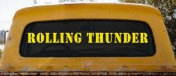 Rolling Thunder Biker Car or Truck Window Decal Sticker (Yellow)