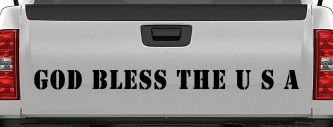 God Bless The USA Christian Car or Truck Window Decal Sticker (Black)