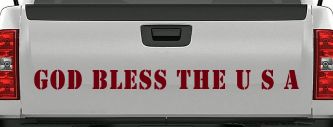 God Bless The USA Christian Car or Truck Window Vinyl Decal Sticker (Burgundy)
