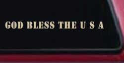 God Bless The USA Christian Car or Truck Window Decal Sticker (Desert Sand)