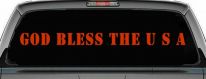 God Bless The USA Christian Car or Truck Window Vinyl Decal Sticker (Orange Red)