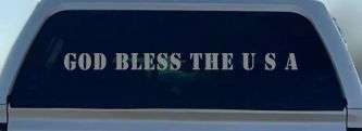 God Bless The USA Christian Car or Truck Window Decal Sticker (Telegrey)