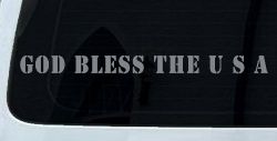 God Bless The USA Christian Car or Truck Window Decal Sticker (Telegrey)