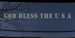 God Bless The USA Christian Car or Truck Window Decal Sticker (Telegrey)