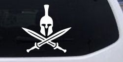Spartan Helmet and Swords Military Car or Truck Window Decal Sticker
