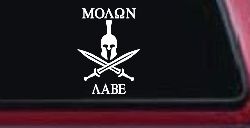 Spartan Helmet Molon Labe come and take them Car or Truck Window Decal Sticker