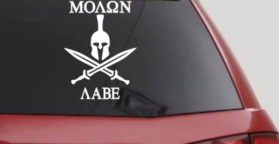 Spartan Helmet Molon Labe come and take them Car or Truck Window Vinyl Decal Sticker