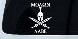 Spartan Helmet Molon Labe come and take them Car or Truck Window Decal Sticker