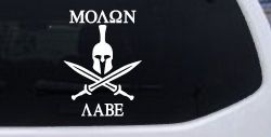 Spartan Helmet Molon Labe come and take them Car or Truck Window Decal Sticker
