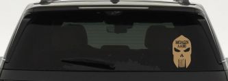 Punisher Skull Spartan Helmet Molon Labe come and take them Car or Truck Window Decal Sticker (Light Brown)