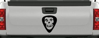 Crimson Ghost Guitar Pick Music Car or Truck Window Decal Sticker (Black)