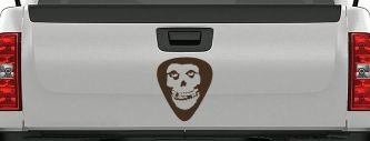 Crimson Ghost Guitar Pick Music Car or Truck Window Decal Sticker (Brown)