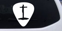 Pick Jesus Guitar Pick Christian Car or Truck Window Decal Sticker