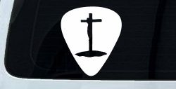 Pick Jesus Guitar Pick Christian Car or Truck Window Decal Sticker