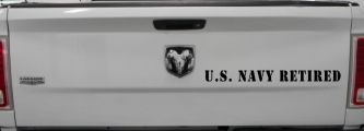 U S Navy Retired Military Car or Truck Window Decal Sticker (Black)