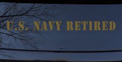 U S Navy Retired Military Car or Truck Window Decal Sticker (Gold)