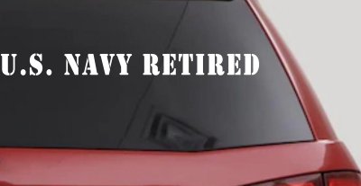 U S Navy Retired Military Car or Truck Window Vinyl Decal Sticker
