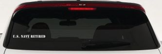 U S Navy Retired Military Car or Truck Window Decal Sticker (White)