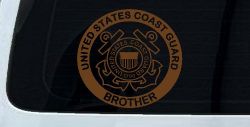 United States Coast Guard Brother Military Car or Truck Window Decal Sticker (Copper)
