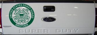 United States Coast Guard Brother Military Car or Truck Window Decal Sticker (Dark Green)