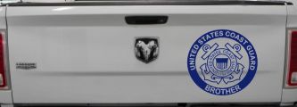 United States Coast Guard Brother Military Car or Truck Window Vinyl Decal Sticker (Navy)