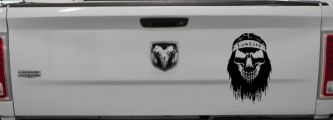 Beard Skull Lowlife Car or Truck Window Decal Sticker (Black)