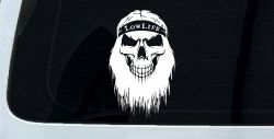 Beard Skull Lowlife Car or Truck Window Decal Sticker
