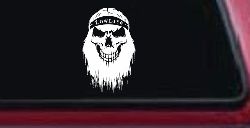 Beard Skull Lowlife Car or Truck Window Decal Sticker