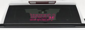 Type Of Girl Who Is Happy With Beer And Fishing Car or Truck Window Decal Sticker (Hot Pink)