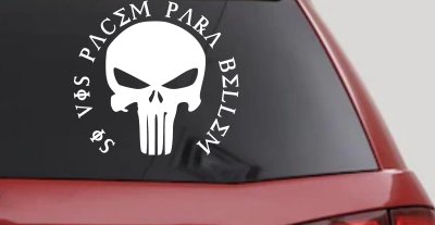 Punisher Skull Si Vis Pacem Para Bellem If You Want Peace Prepare For War Skulls Car or Truck Window Vinyl Decal Sticker