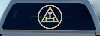 Royal Arch Masonry Mason Freemason Car or Truck Window Decal Sticker (Desert Sand)