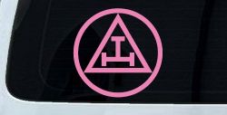 Royal Arch Masonry Mason Freemason Car or Truck Window Decal Sticker (Pink)