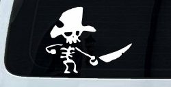 Pirate Skeleton Sword Forward Skulls Car or Truck Window Decal Sticker