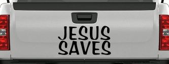 Jesus Saves Christian Car or Truck Window Decal Sticker (Black)
