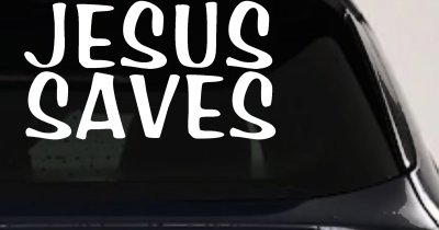 Jesus Saves Christian Car or Truck Window Vinyl Decal Sticker