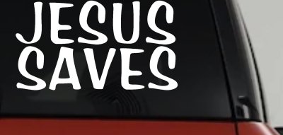 Jesus Saves Christian Car or Truck Window Vinyl Decal Sticker